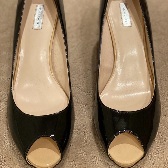 Tahari Black Patent Peep Toe Pumps - Picture 5 of 6